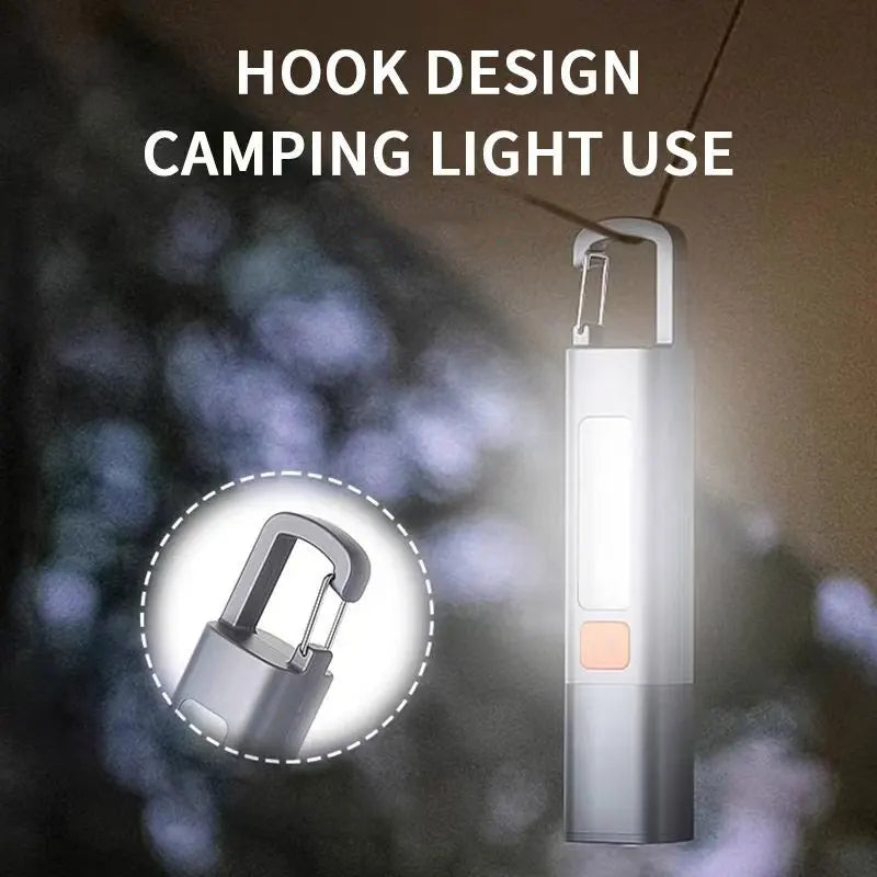lampe torche gris rechargeable lumiere intense ip68 étanche réglable camping