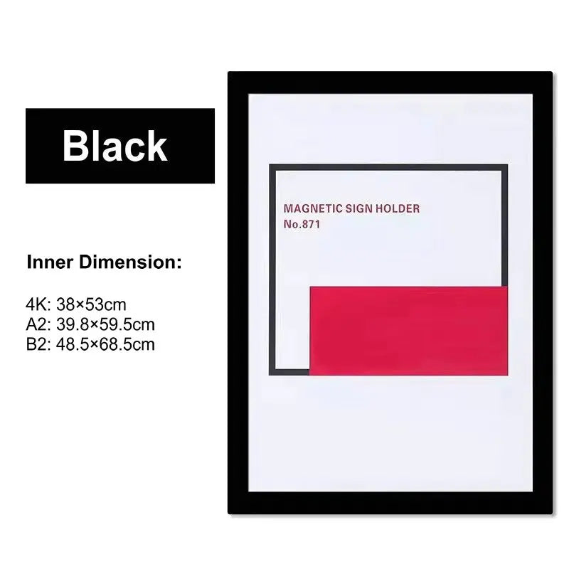cadre magnétique adhésif moderne noir doré 50x70cm 40x60cm 53x38cm