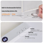 lampe lecture led rechargeable nuit table livre écran lcd usb charge boutons blanc