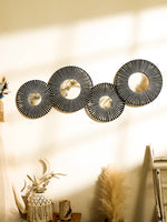 miroir mural rond tressé boho chic couleur beige noir blanc deco chambre salon