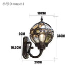 lampe murale extérieure noir ornements métalliques transparente classique ampoule support mural ip65 aluminium