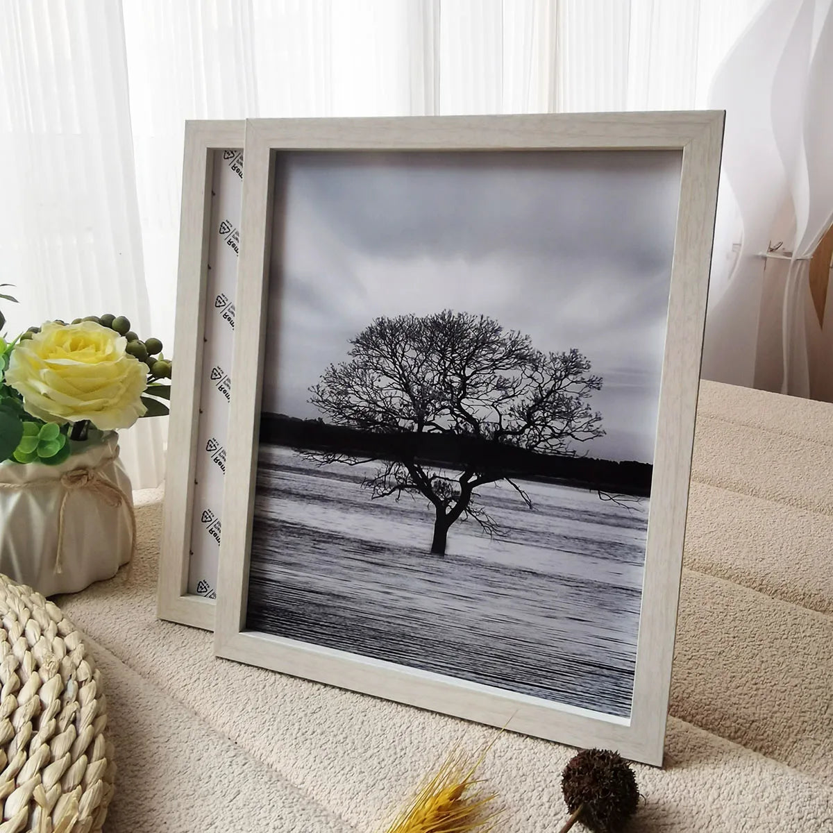 cadre photo bois naturel classique 10x15cm 15x20cm 20x59cm pièces texture arbre noir blanc