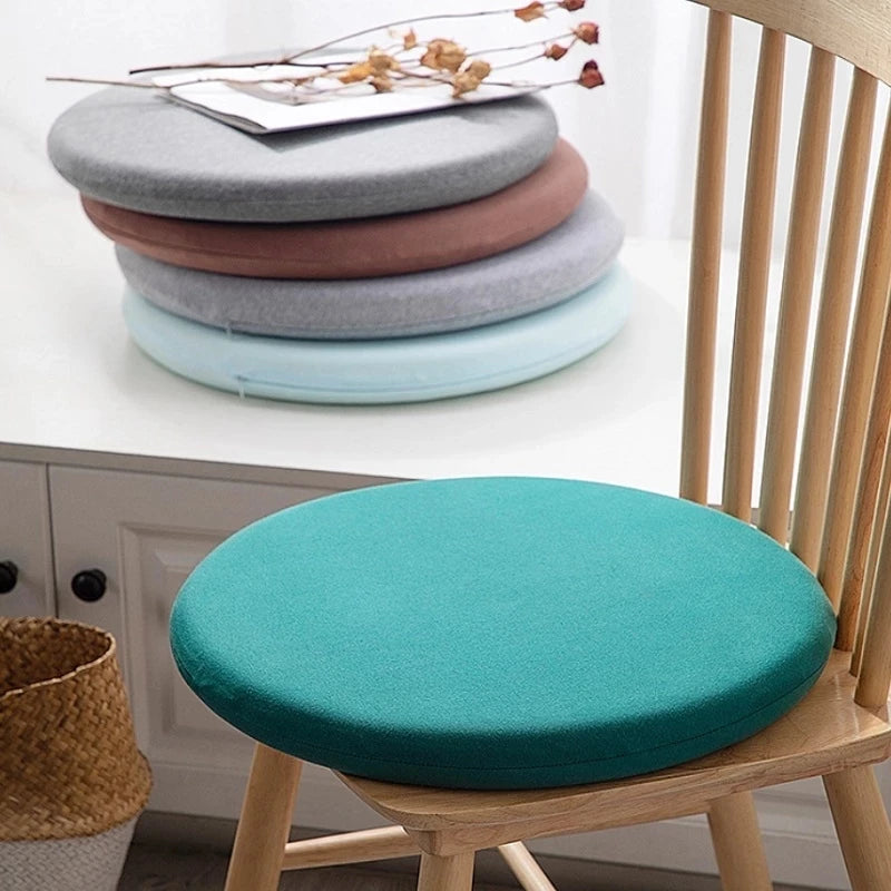 coussin rond polyester fibre massage doux moderne vert bleu clair gris rose 30 35