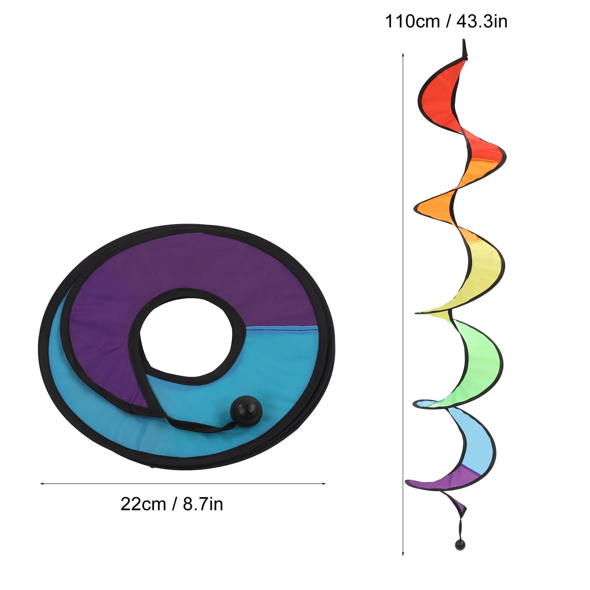 décoration extérieure wind spinner spirale colorée suspendue jardin festive enfants polyester