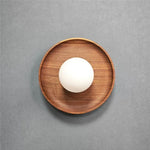 appliques murales modernes lampes bois décoratives éclairage quotidien scandinave sphère blanche minimaliste