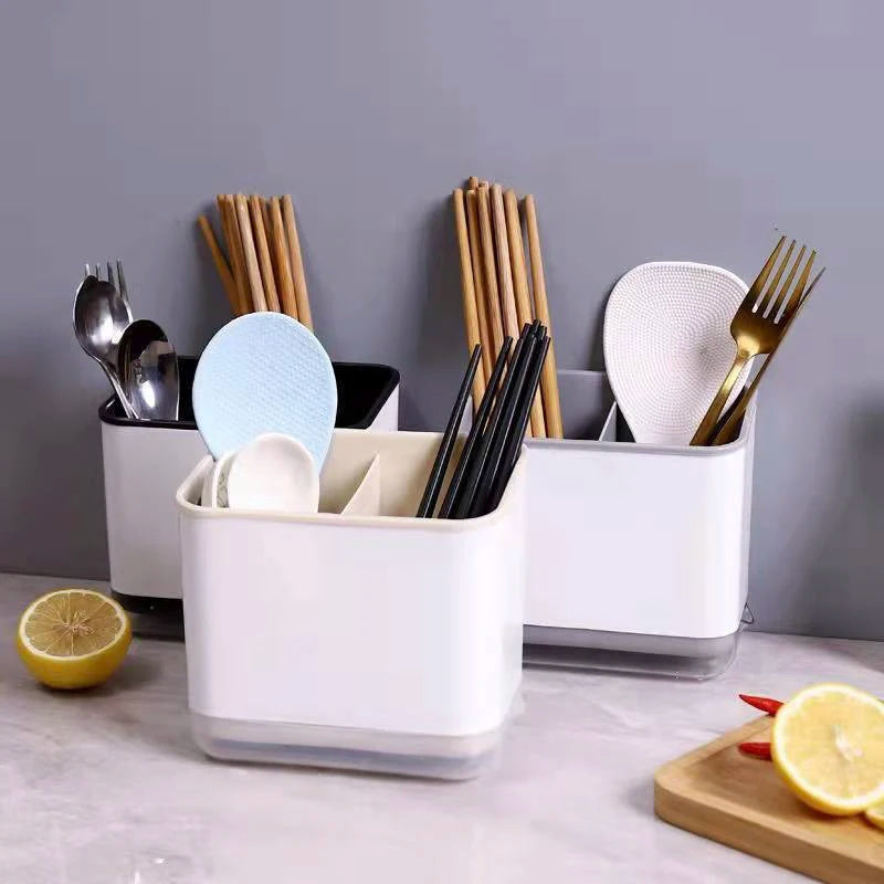 porte couverts moderne réutilisable blanc gris cuillères fourchettes organisation cuisine minimaliste