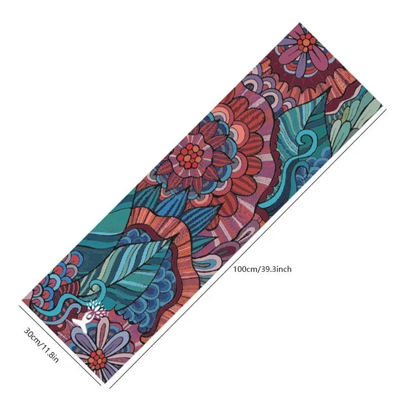 serviette yoga rose bleu mandala motifs floraux moderne 100cm matériaux fibre superfine