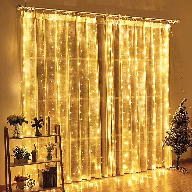 guirlande lumineuse blanc chaud moderne télécommande 3x1m 3x2m 3x3m 4x2m 4x3m 6x1m 6x2m 6x3m