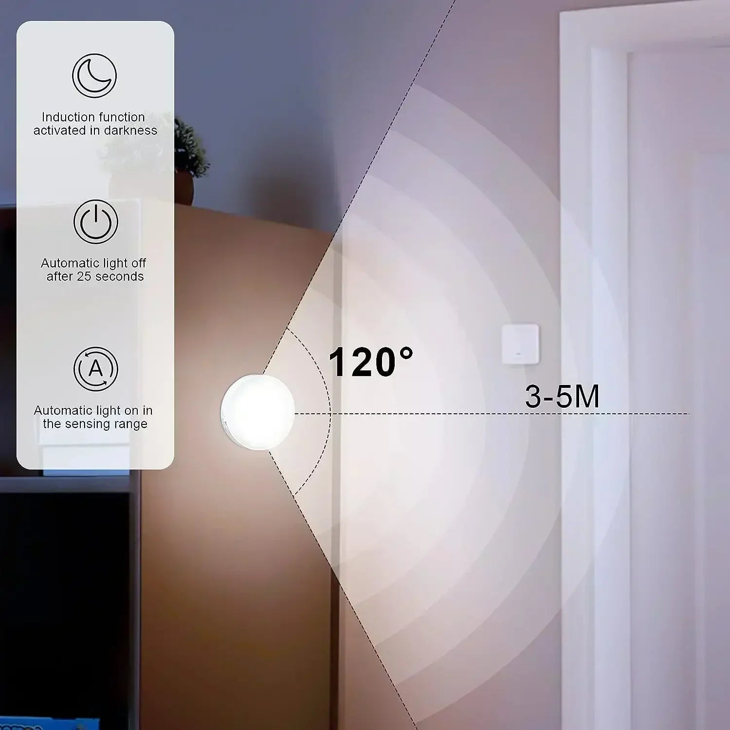 Lampe de nuit LED dans une chambre moderne