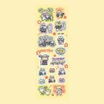 sticker kawaii animal mignon dessin animé rose blanc bleu vert gris noir adhésif personnages