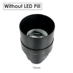 lentille interchangeable noire 75mm 67mm 50mm 38mm lampe torche led rechargeable