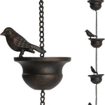 guirlande décorative oiseaux coupes métal rustique 240cm suspension extérieure jardin traditionnel