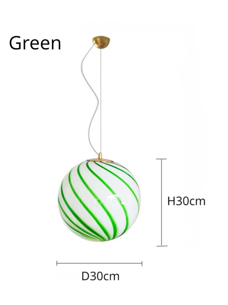 Suspension lumineuse moderne pince suspension câble blanc rouge vert rayures horizontales