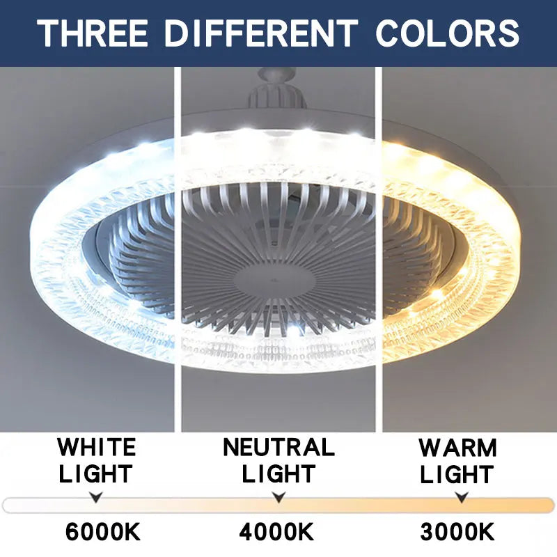 ventilateur led blanc moderne 5lumières télécommande 3vitesses minimaliste