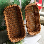 panier rectangulaire osier tressé brun clair rustique usage multiple empilable baguettes cuisine stockage alimentos