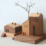 diffuseur aromatique moderne miniatures maison bois naturel décoration salon huile essentielle