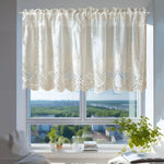 rideau blanc dentelle floral coton semi transparent rustique 100cm110cm chambre cuisineôtel