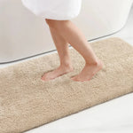 tapis bain doux moelleux moderne antidérapant absorbant salle bain maison gris beige