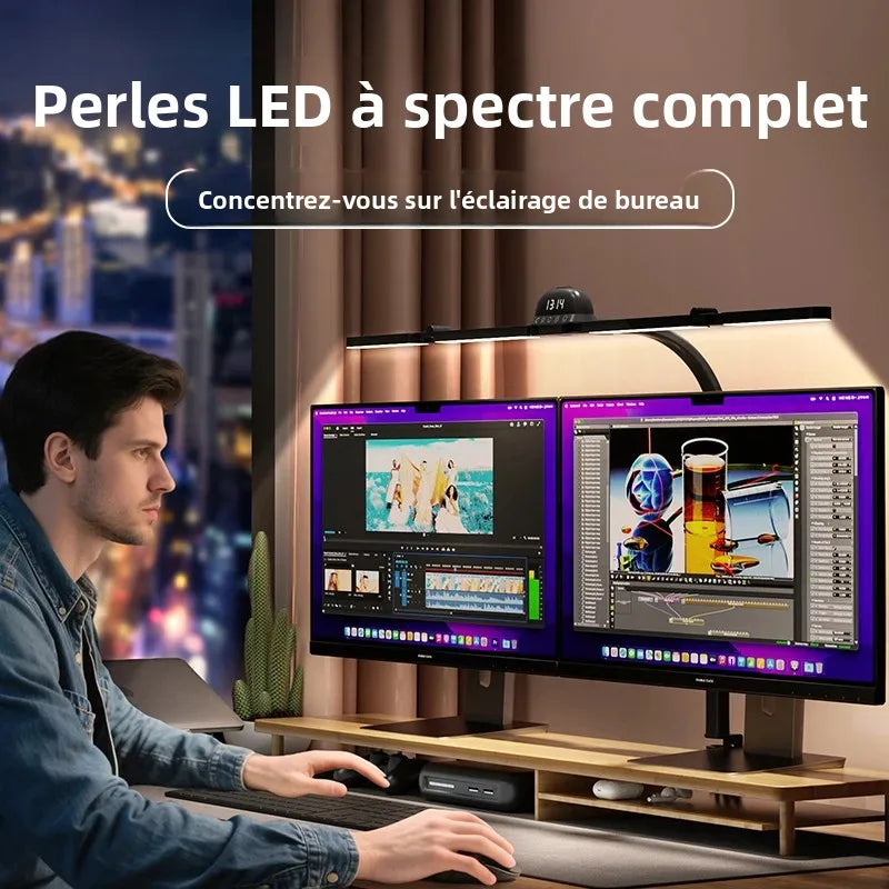 lampe led full spectre flexible moderne 120cm noir télécommande