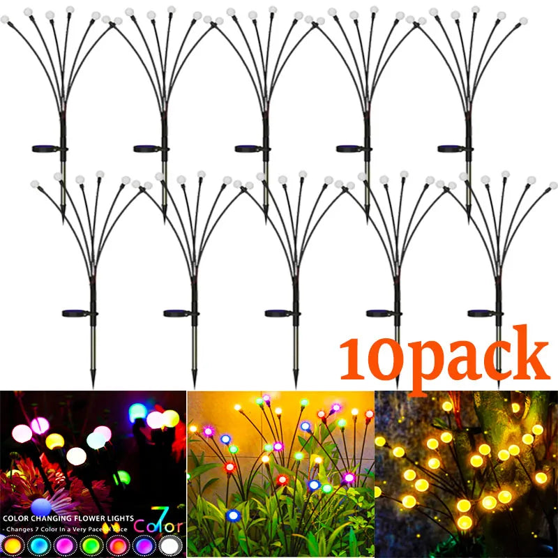 guirlande lumineuse solaire multicolore moderne boules rondes piquet extérieure vacances led ip67