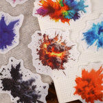 sticker vintage multicolore abstrait moderne scrapbooking décoration creative junk journal pack