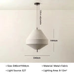suspension lumineuse tissu blanc beige moderne minimaliste lustre salon chambre intérieur épuré