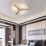 plafonnier moderne marbre blanc doré fer lumiere led facile chambre salon cuisine