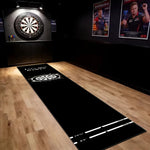 tapis jeu fléchettes noir logo fléchettes let's play darts lignes blanches moderne anti dérapant