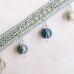 rideau pompons bleu marine rouge bordeaux dentelle polyester coton élastique classique decoration maison franges