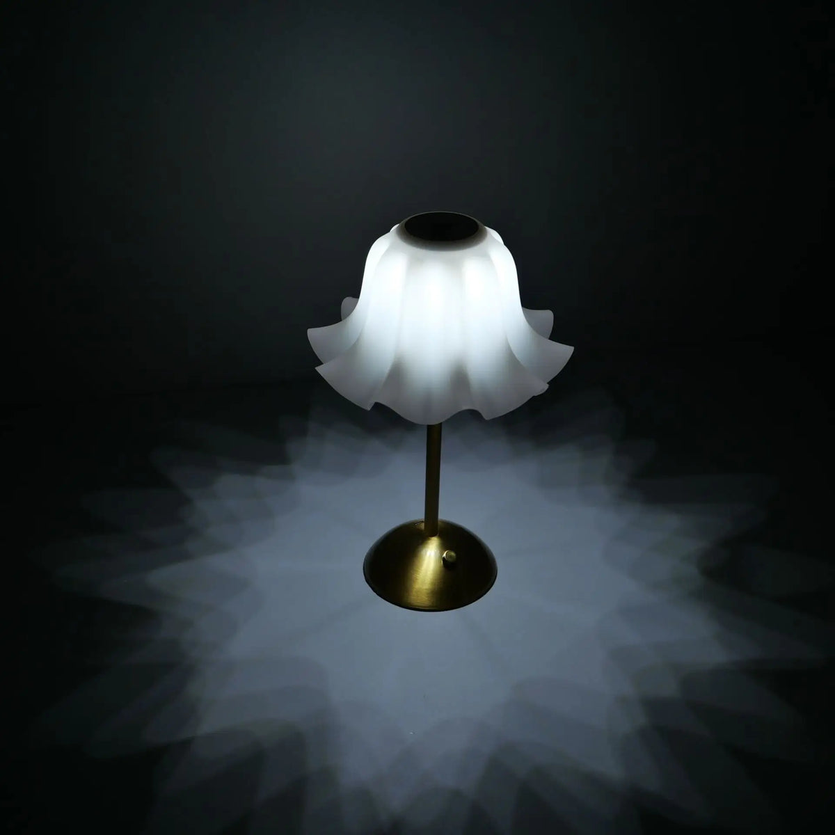 veilleuse fleur lampe table blanc moderne opacité plissé rechargeable couleurs réglables ambiance salon
