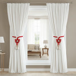 rideaux blancs plissés moderne ruban papillon 50cm fixe decoration chambre