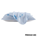 protège oreiller bleu clair broderie 3d motif hexagonal moderne confortable fermeture glissière coton polyester