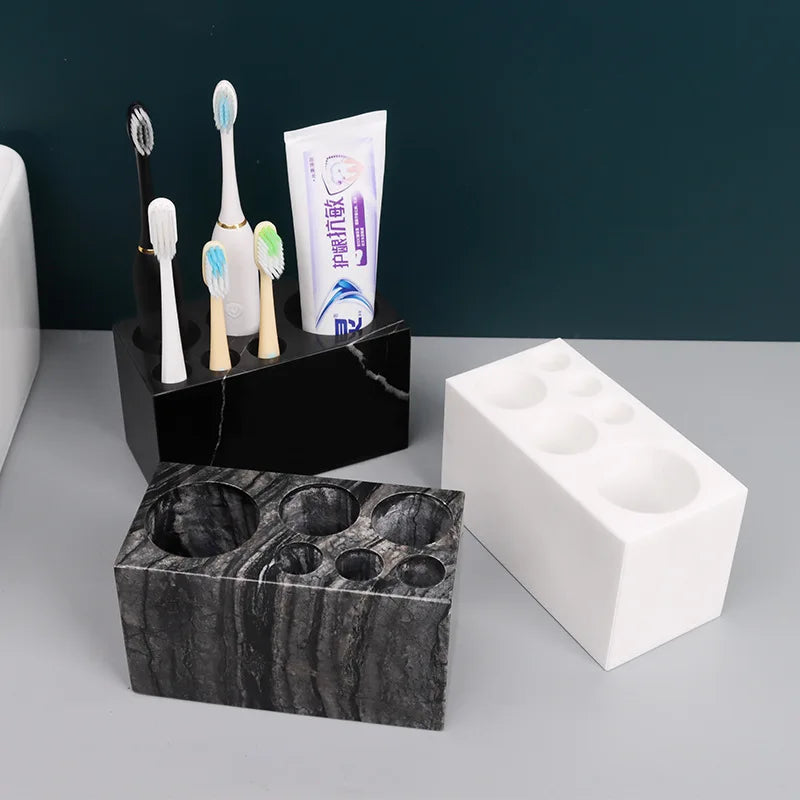 porte brosse dents porte dentifrice marbre naturel moderne salle bain