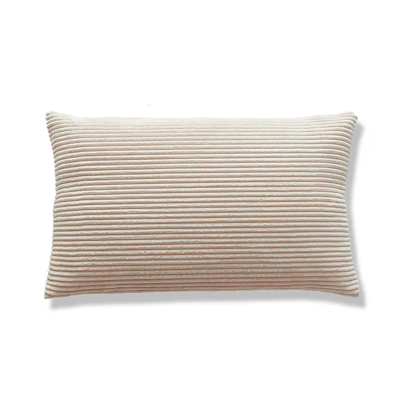 coussin velours rayé marron clair simple imperméable respectueux environnement 30x50cm maison
