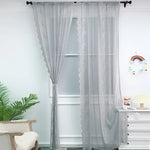 rideau blanc floral transparent romantique deux panneaux dentelle polyester chambre salon