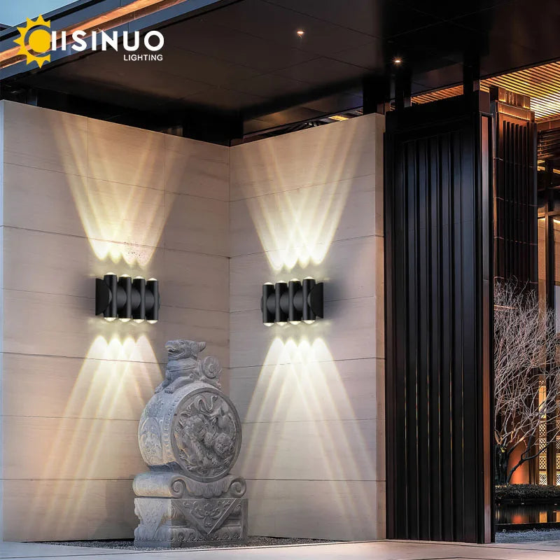 éclairage extérieur moderne applique murale led aluminium noir ip68 hydrofuge 110240vextérieur jardin villa veranda