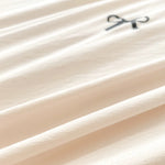 ensemble literie moderne blanc rose nœuds papillon housse couette taies d'oreiller doux polyester serge