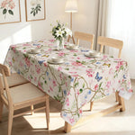 nappe table fleurs papillons branches moderne réutilisable été printemps beige rose bleu verte