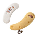 couvre siege toilette peluche blanc jaune imprimé chien doux decoratif anneaux métalliques salle bain
