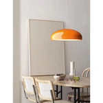 lustre suspendu bois blanc noir orange moderne câble opacité salle manger lumière