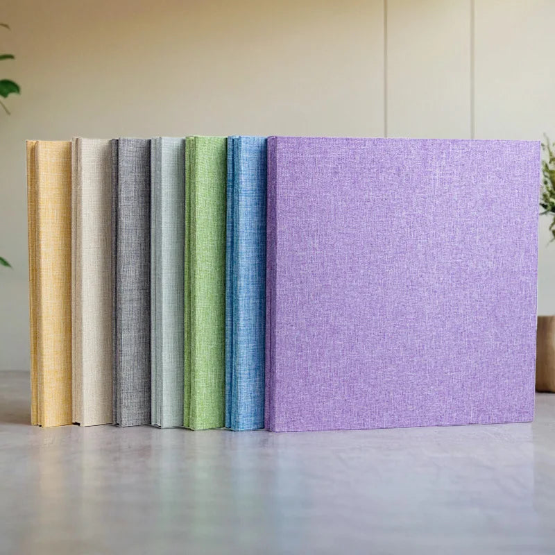 album photo moderne toile rose vert bleu gris beige violet 28cm 27cm 40pages