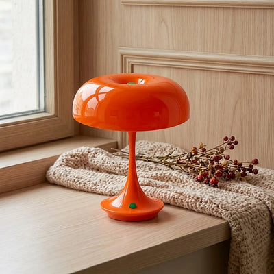 lampe table champignon orange rétro tactile couleurs ajustable led rechargeable