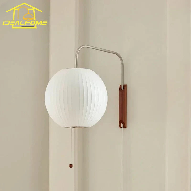 lampe murale led blanc bois moderne rayures horizontales plaque fixation cordon interrupteur