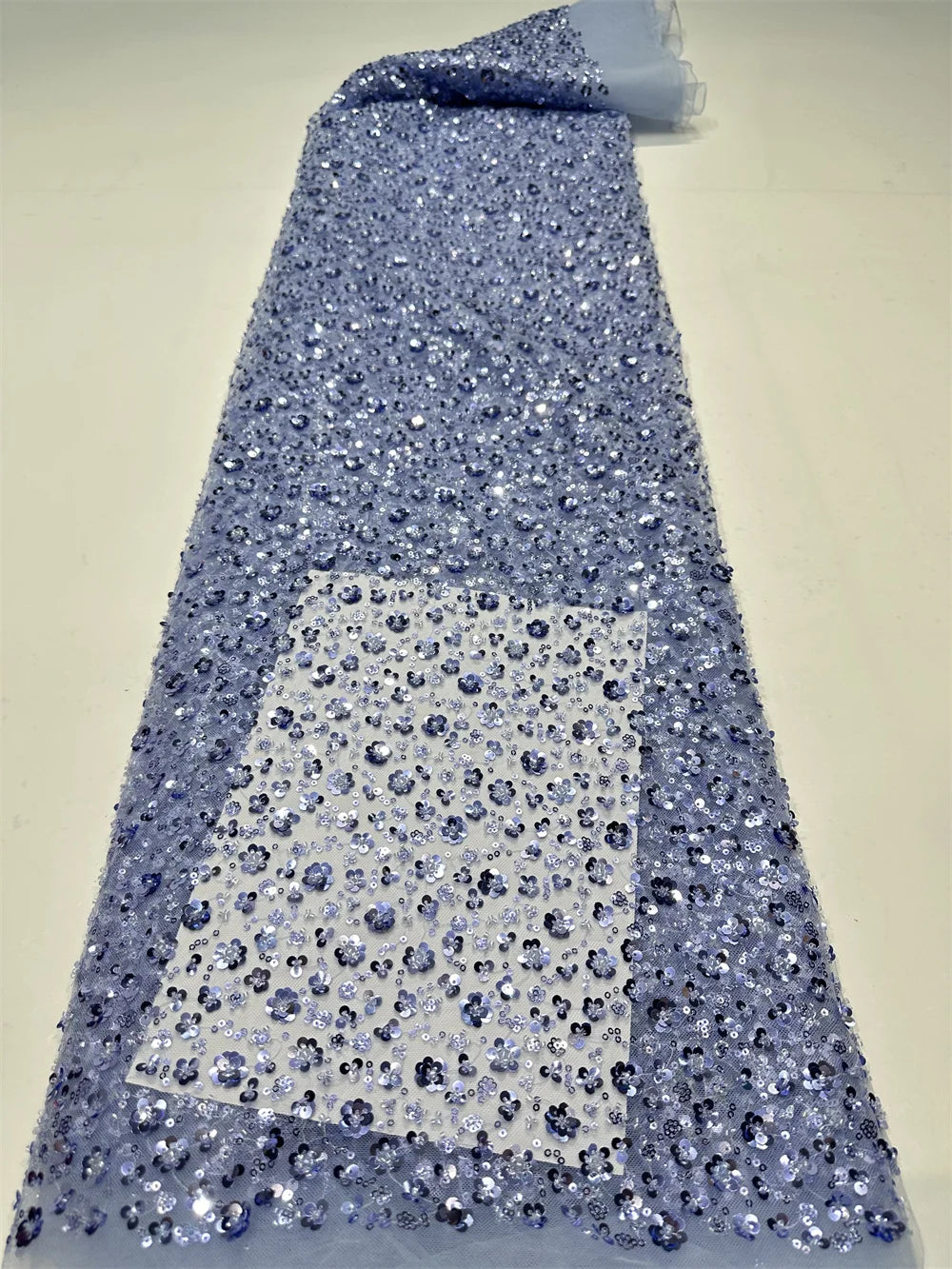 tissu décoratif blanc paillettes fleurs élégant festif polyester coton imperméable occasion mariage haute qualité