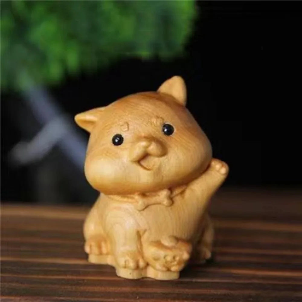statuettes animales sculptées détaillées zodiaque naturel brun clair artisanal figurines individuelles opaques