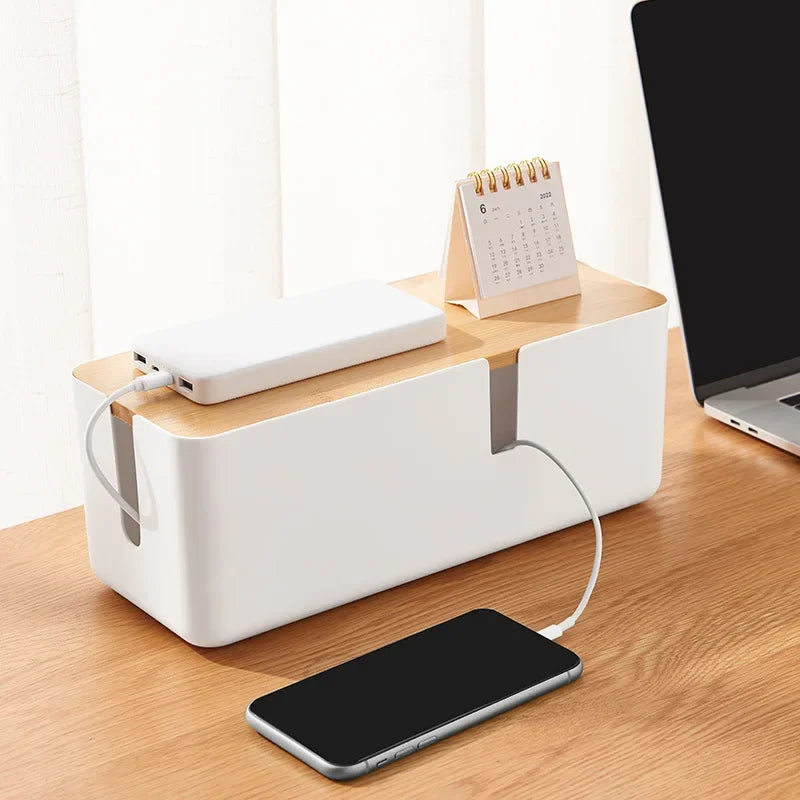 boîte rangement moderne minimaliste blanc texture bois adhésif lunettes smartphone chargeur tasse(calendarPotPlante)