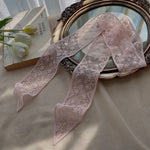rubans décoratifs brodés soie transparents classiques femmes printemps automne noir blanc rose pâle
