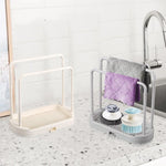porte serviettes cuisine moderne gris clair texture mat serviettes éponge gant nettoyage brosse vaisselle