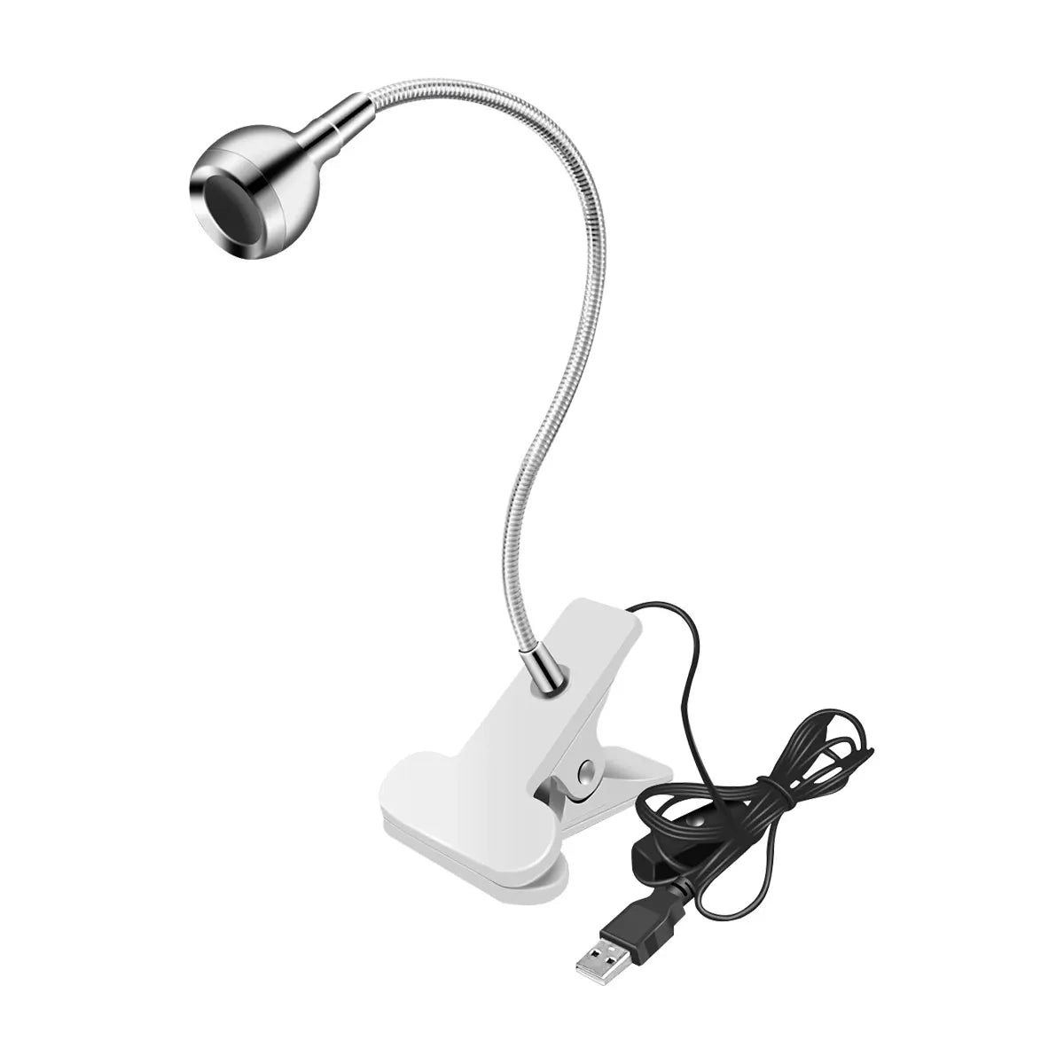 lampe led uv noir argent flexible dimmable brightness moderne pinces usb alimentée