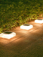 lampe solaire ip65 led adhésive moderne blanc translucide extérieur jardin clôture autonomie